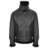 Men’s Black RAF B3 Shearling Bomber Jacket – Vintage Aviator Coat