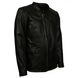 Men's Black Genuine Leather Biker Jacket – Vintage Motorcycle Style