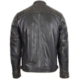 Men's Lamb Nappa Rub-Off Leather Biker Jacket – Standing C