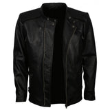 Men's Black Genuine Leather Biker Jacket – Vintage Motorcycle Style