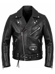 Men's Black Leather Biker Jacket | Handcrafted Lambskin Double Rider | Premium Gift For Him