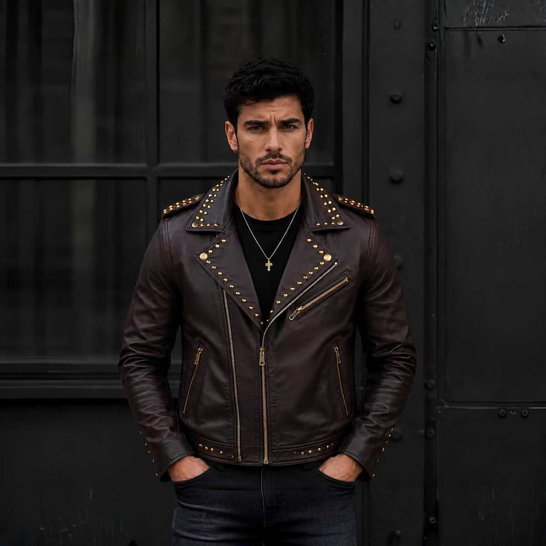 Men's Studded Leather Jackets | Bold Biker & Punk Moto Style