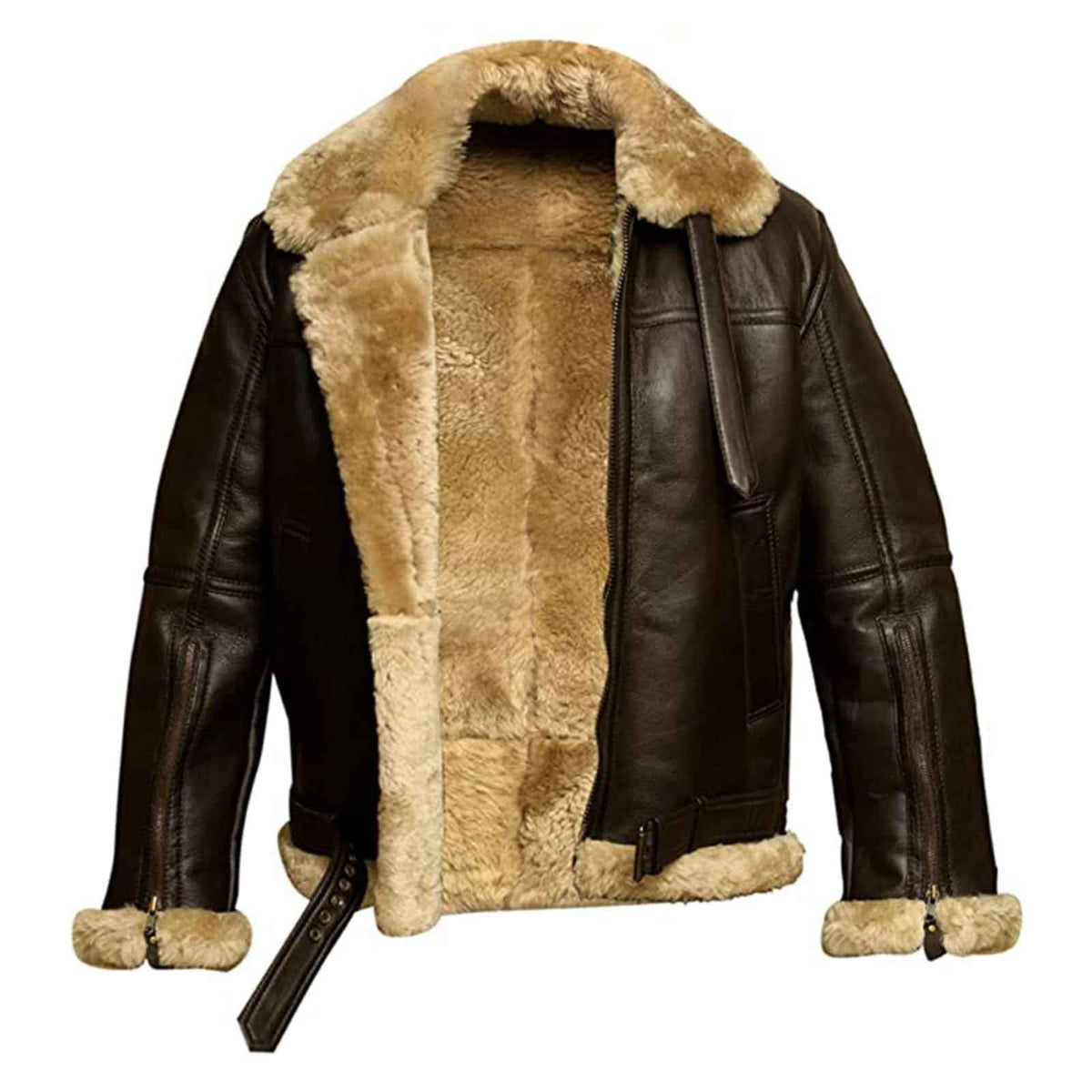 Vintage Brown Aviator Bomber Jacket for Men – RAF B3 Real Leather Flight Jacket by Zarcab