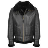 Men’s Black RAF B3 Shearling Bomber Jacket – Vintage Aviator Coat