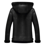 Men’s Black Hooded B3 Bomber Jacket – Vintage Military Pilot Leather Flight Jacket by Zarcab