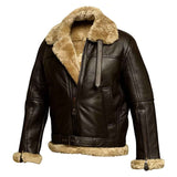 Vintage Brown Aviator Bomber Jacket for Men – RAF B3 Real Leather Flight Jacket by Zarcab