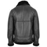 Men’s Black RAF B3 Shearling Bomber Jacket – Vintage Aviator Coat