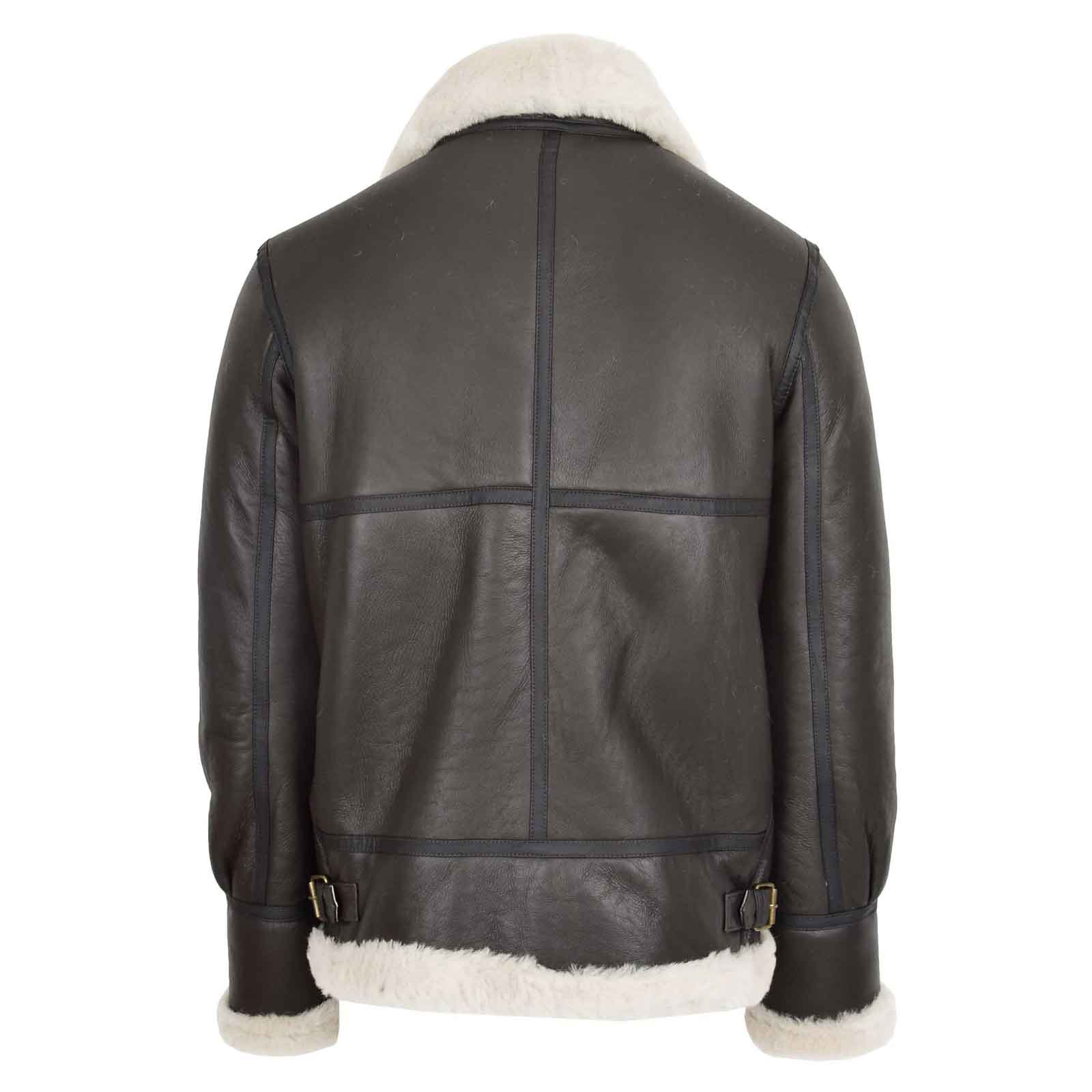 Men’s Genuine Sheepskin B3 Bomber Jacket – Regals Leather Brown