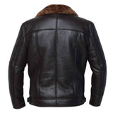 Zarcab RAF B3 Men’s Black Leather Bomber Jacket – Vintage Aviator Pilot Style with Shearling
