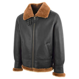 Men’s Vintage B3 Sheepskin Leather Jacket – Brown Ginger Aviator Bomber for Winter Wear