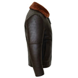 Zarcab RAF B3 Men’s Black Leather Bomber Jacket – Vintage Aviator Pilot Style with Shearling
