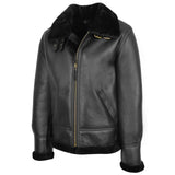Men’s Black RAF B3 Shearling Bomber Jacket – Vintage Aviator Coat