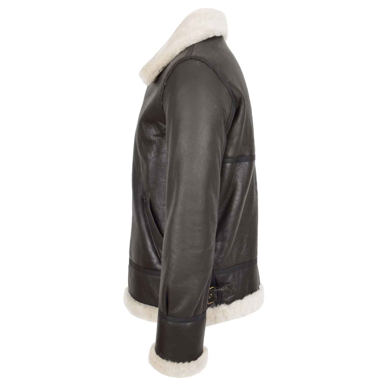 Men’s Genuine Sheepskin B3 Bomber Jacket – Regals Leather Brown