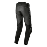 Black motorcycle pants on a white background
