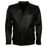 Men's Black Genuine Leather Biker Jacket – Vintage Motorcycle Style