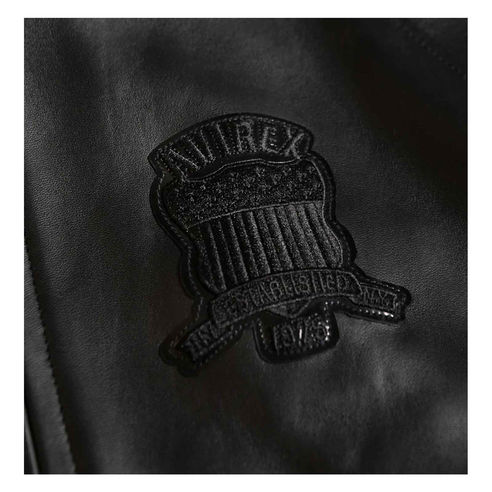 Men’s Black Avirex Leather Flight Jacket – Iconic Aviator Bomber