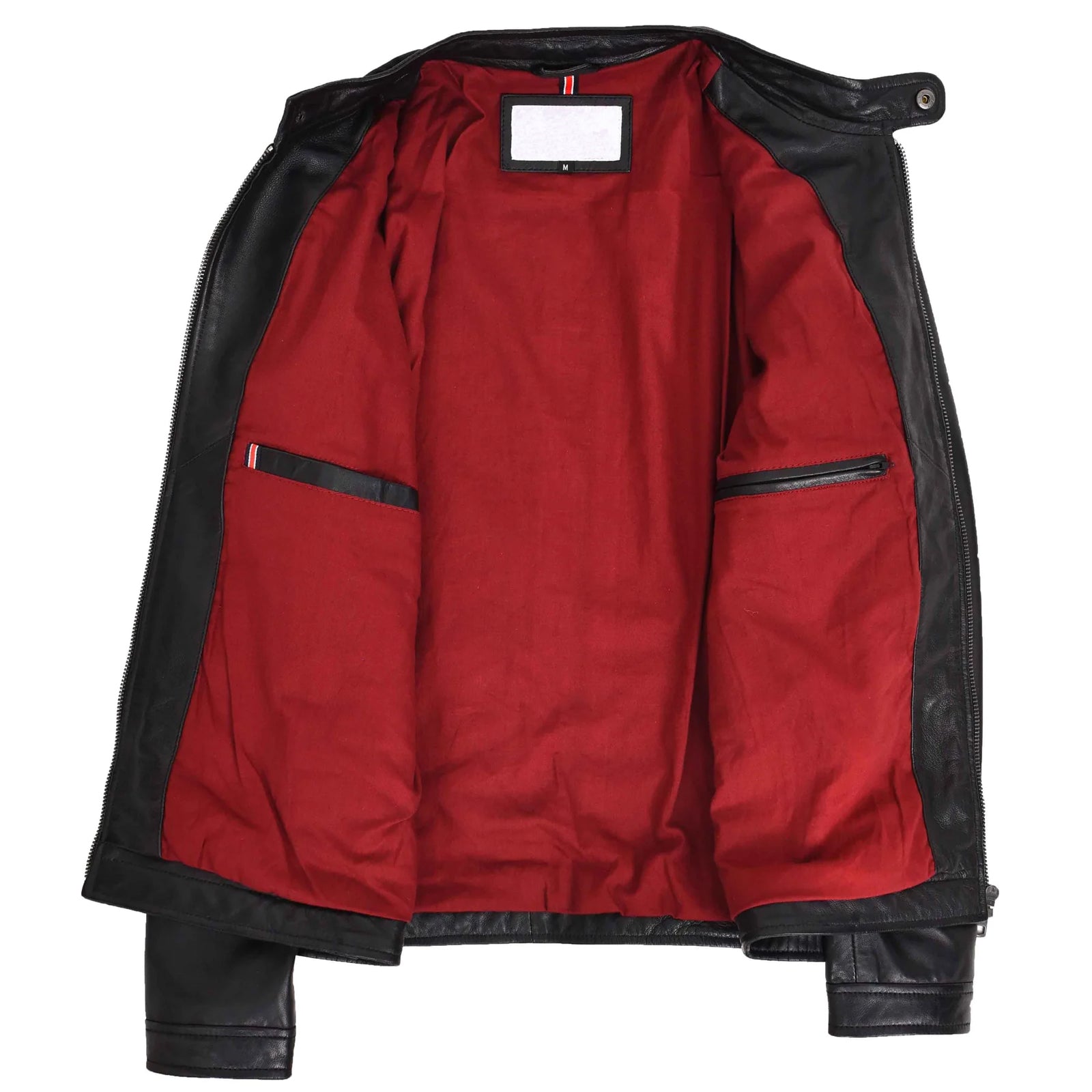 Men's Black Nappa Leather Casual Biker Jacket – Rowan