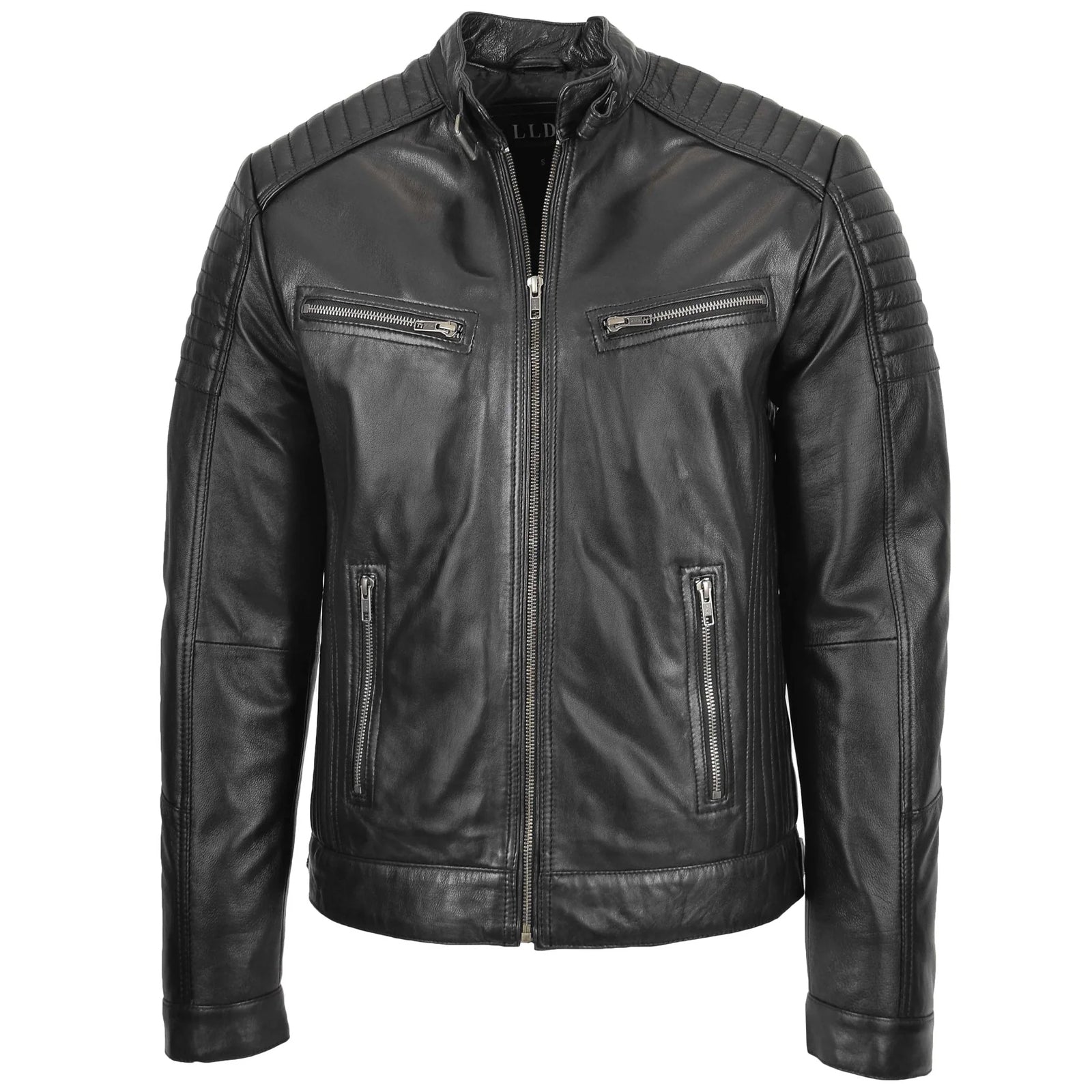 Men's Black Sheep Nappa Leather Cafe Racer Biker Jacket