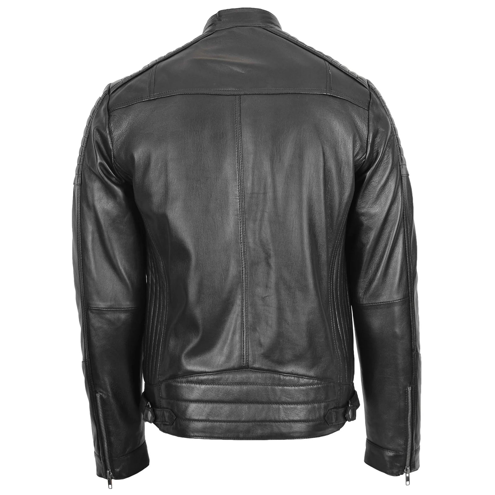 Men's Black Sheep Nappa Leather Cafe Racer Biker Jacket