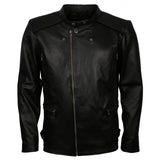 Men's Black Genuine Leather Biker Jacket – Vintage Motorcycle Style