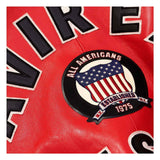 Red boxing glove with 'All Americans' logo featuring an American flag.