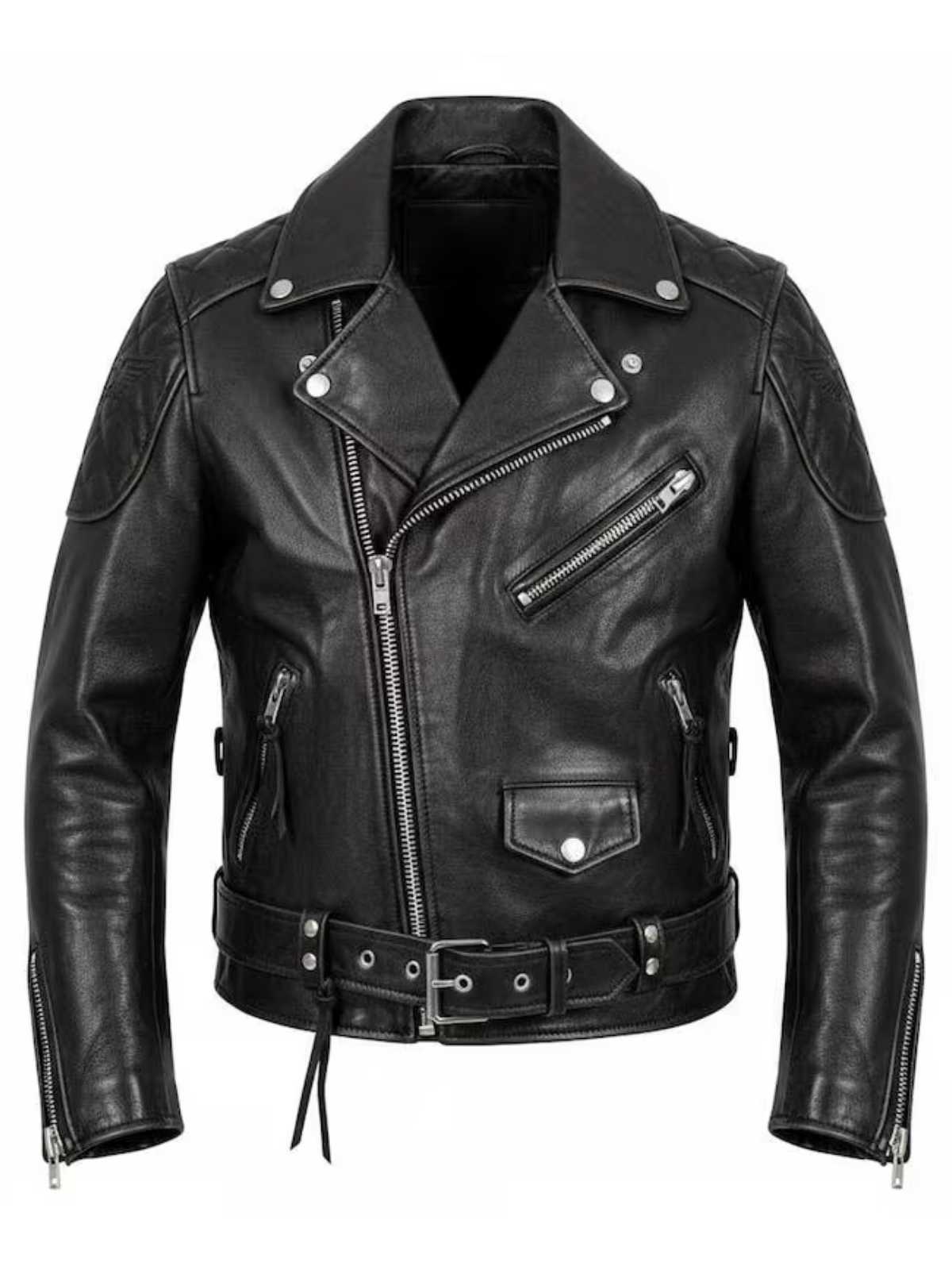 Men's Black Leather Biker Jacket | Handcrafted Lambskin Double Rider | Premium Gift For Him