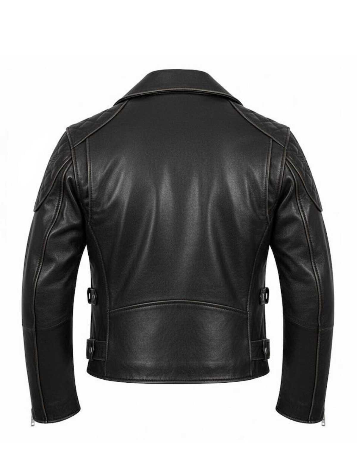 Men's Black Leather Biker Jacket | Handcrafted Lambskin Double Rider | Premium Gift For Him