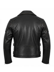 Men's Black Leather Biker Jacket | Handcrafted Lambskin Double Rider | Premium Gift For Him