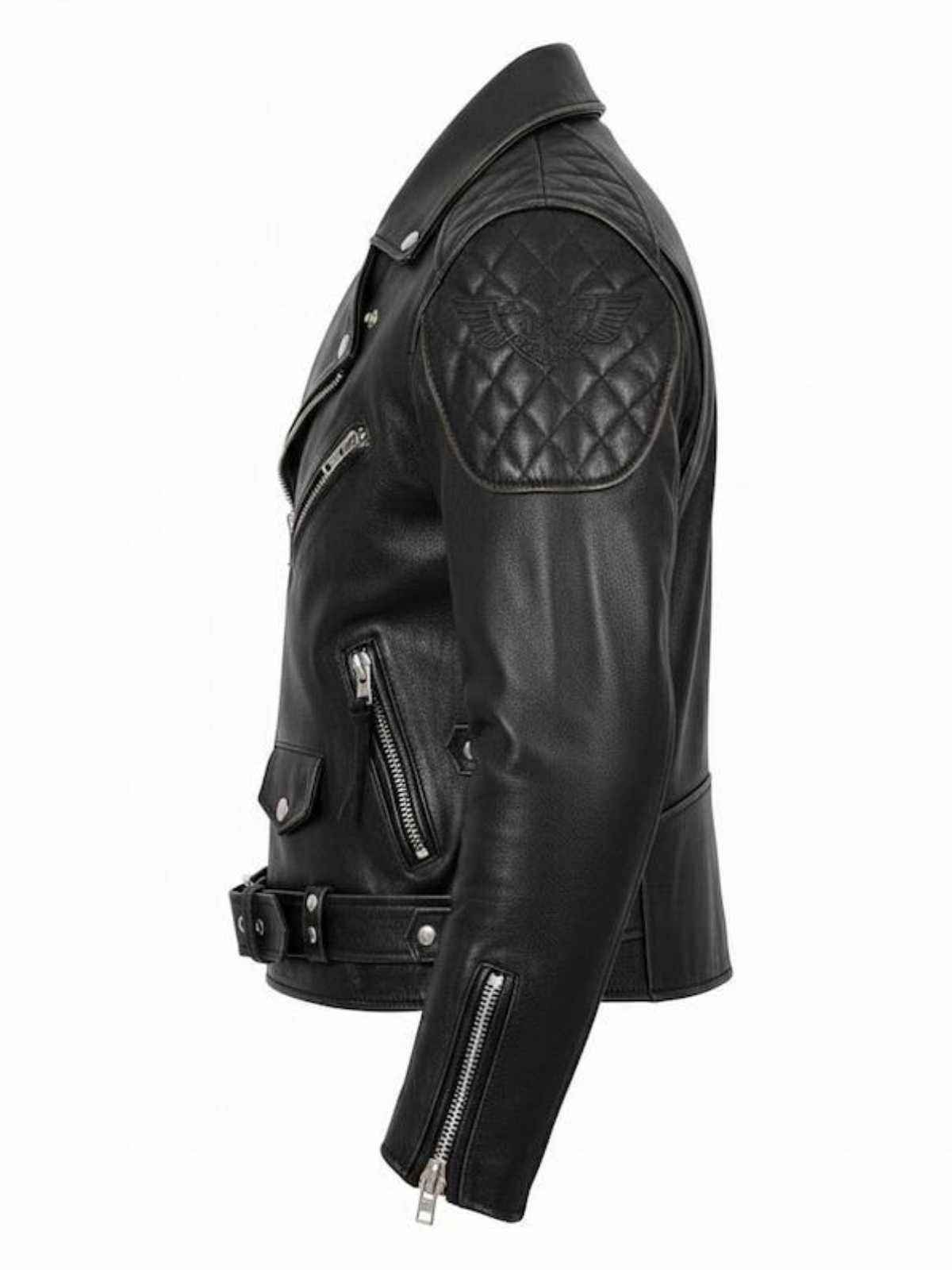 Men's Black Leather Biker Jacket | Handcrafted Lambskin Double Rider | Premium Gift For Him
