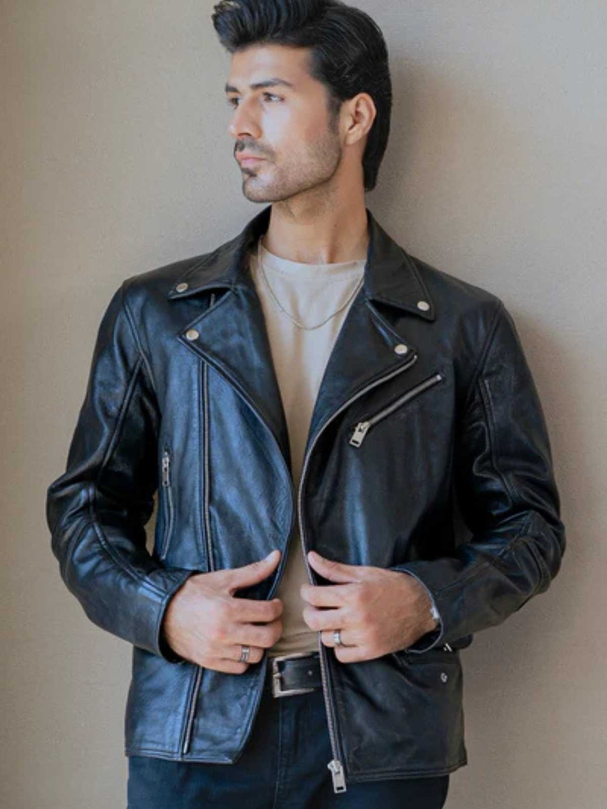 Men's Genuine Leather Biker Jacket